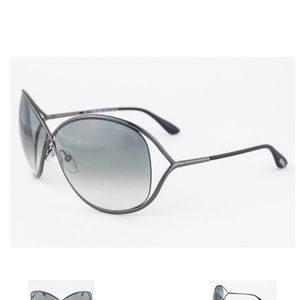 TOM FORD MIRANDA sunglasses tf130 08B shiny gunmetal frame grey gradient lense 😍